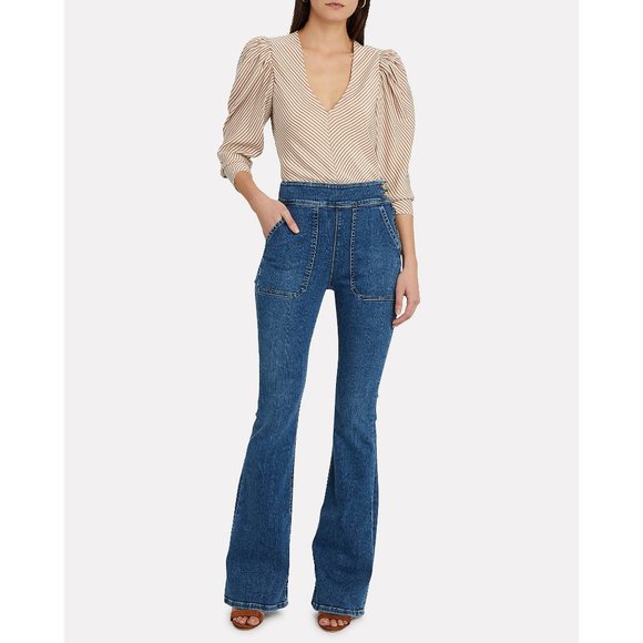 Frame Denim Le Francoise Flare Jeans High Waisted Full Length Long Bell Bottoms - Picture 7 of 15